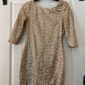 Sequin gold dress